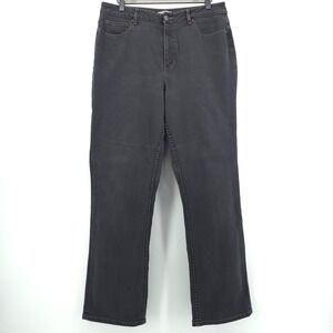 Coldwater Creek Womens Jeans Straight Leg 14 Black High Rise Stretch Denim